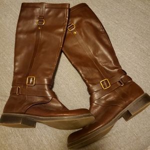 Brown riding boots